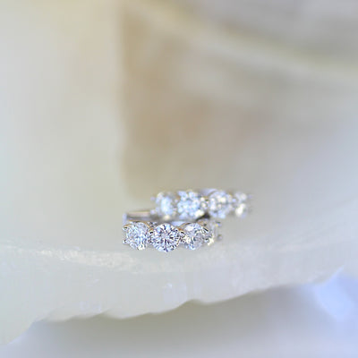 14KW 1.53 CT RD Diamond Huggie Hoops