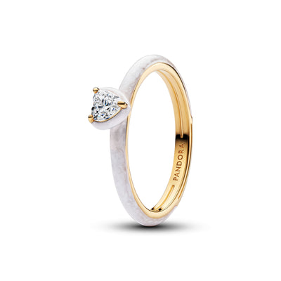Pandora White Chakra Heart Ring