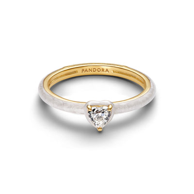 Pandora White Chakra Heart Ring