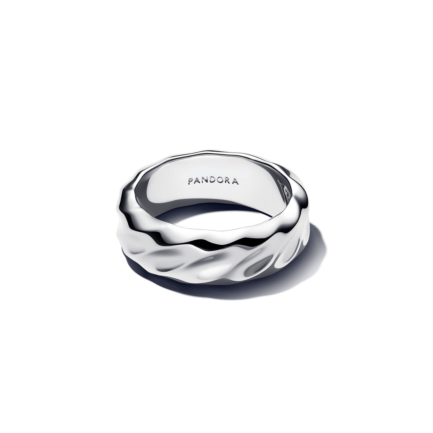 Pandora Rippled Wide Band Ring