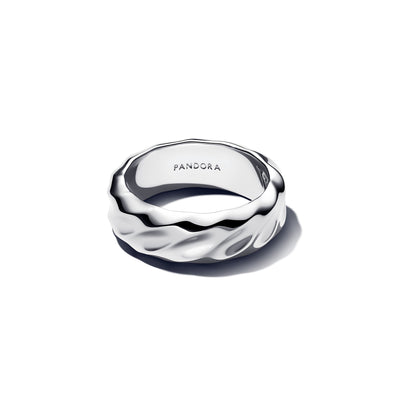 Pandora Rippled Wide Band Ring