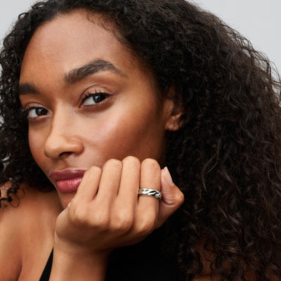 Pandora Rippled Wide Band Ring