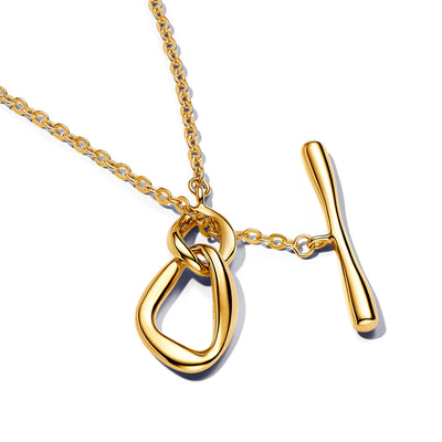 Pandora Organically Shaped Circles T-bar Necklace