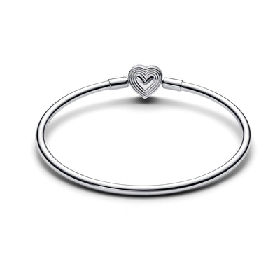Pandora Radiating Heart Clasp Bangle