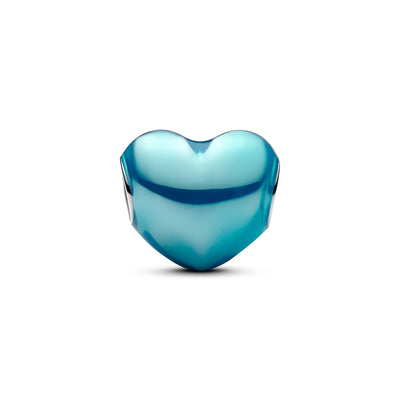 Pandora Metallic Sky-Blue Heart Charm