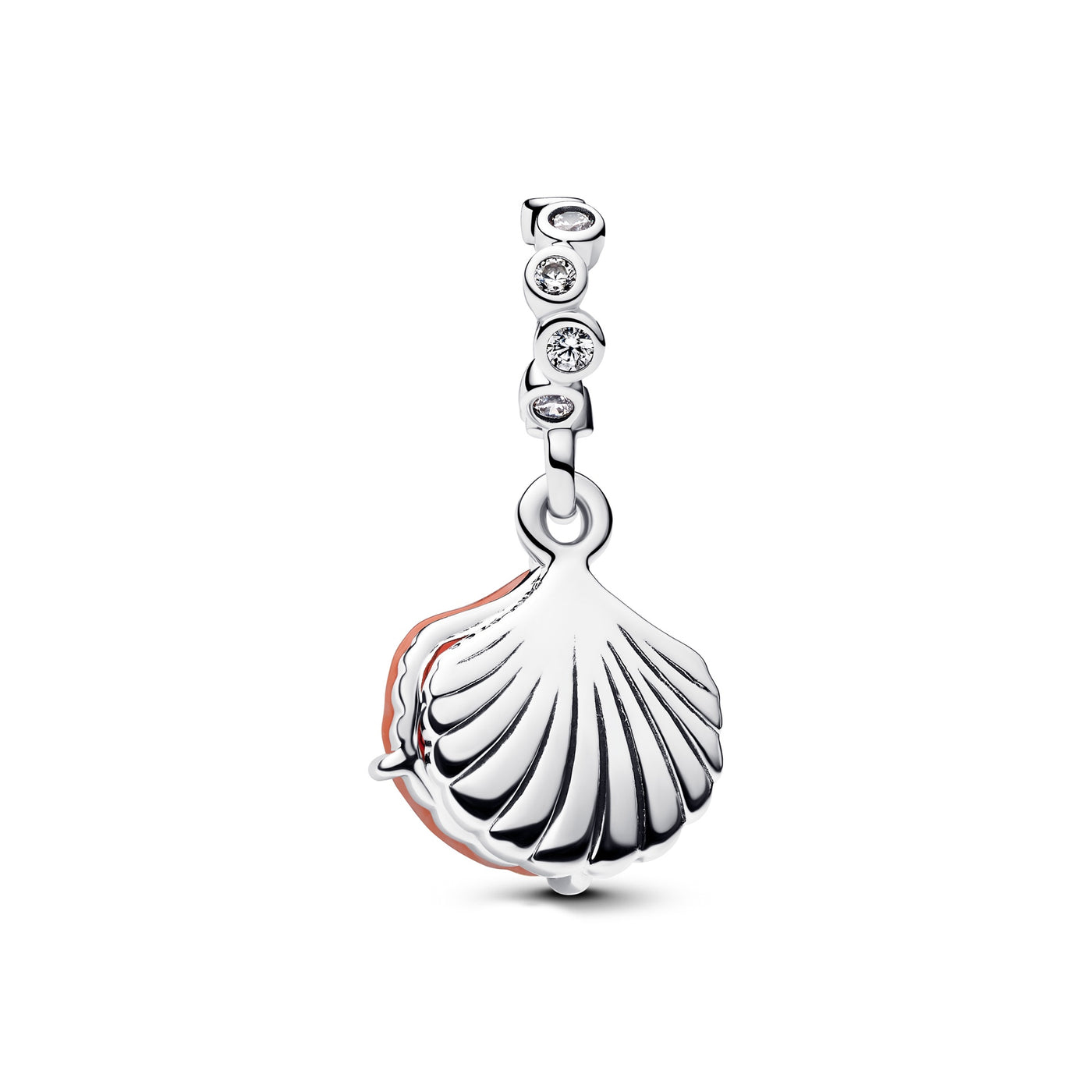 Pandora Coral-colored Shell Double Dangle Charm