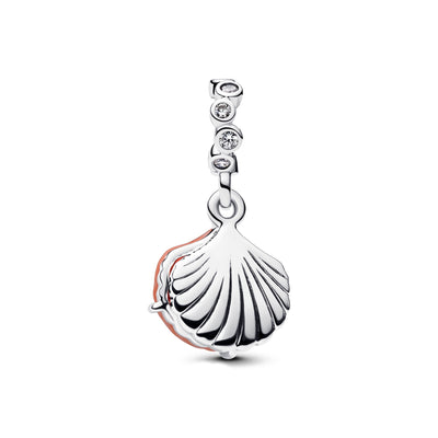Pandora Coral-colored Shell Double Dangle Charm