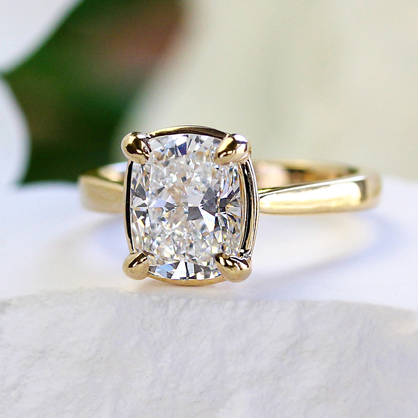 LC - 2.93 CT, 14KY Elongated Cushion Diamond Ring – Elisa Ilana