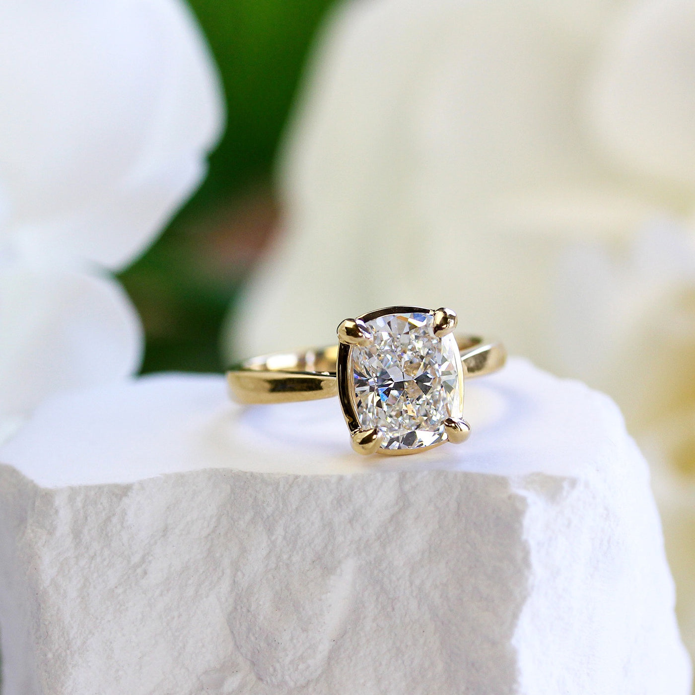 LC - 2.93 CT, 14KY Elongated Cushion Diamond Ring – Elisa Ilana