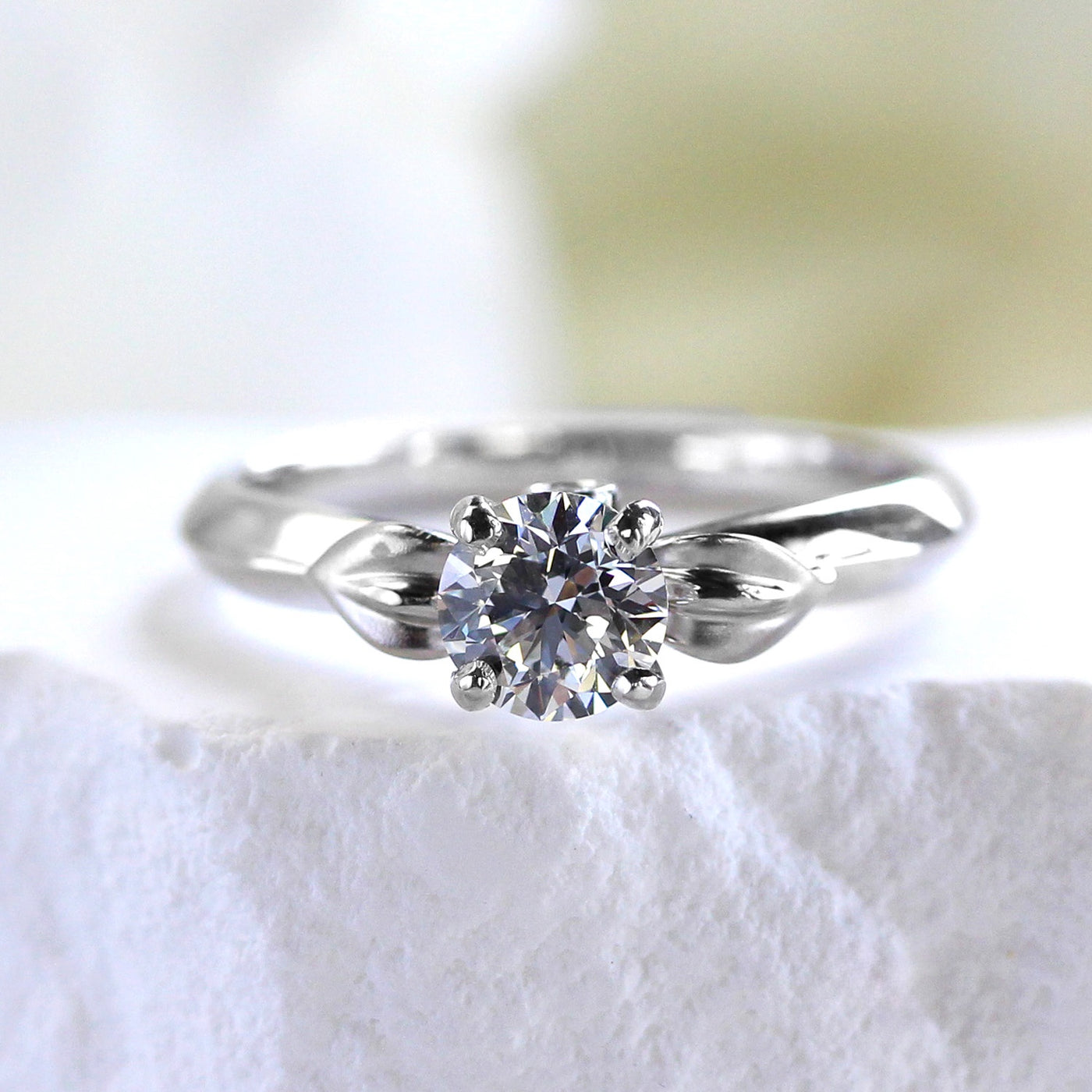 LC - 0.70 CT, 18KW Diamond Petal Solitaire Ring – Elisa Ilana