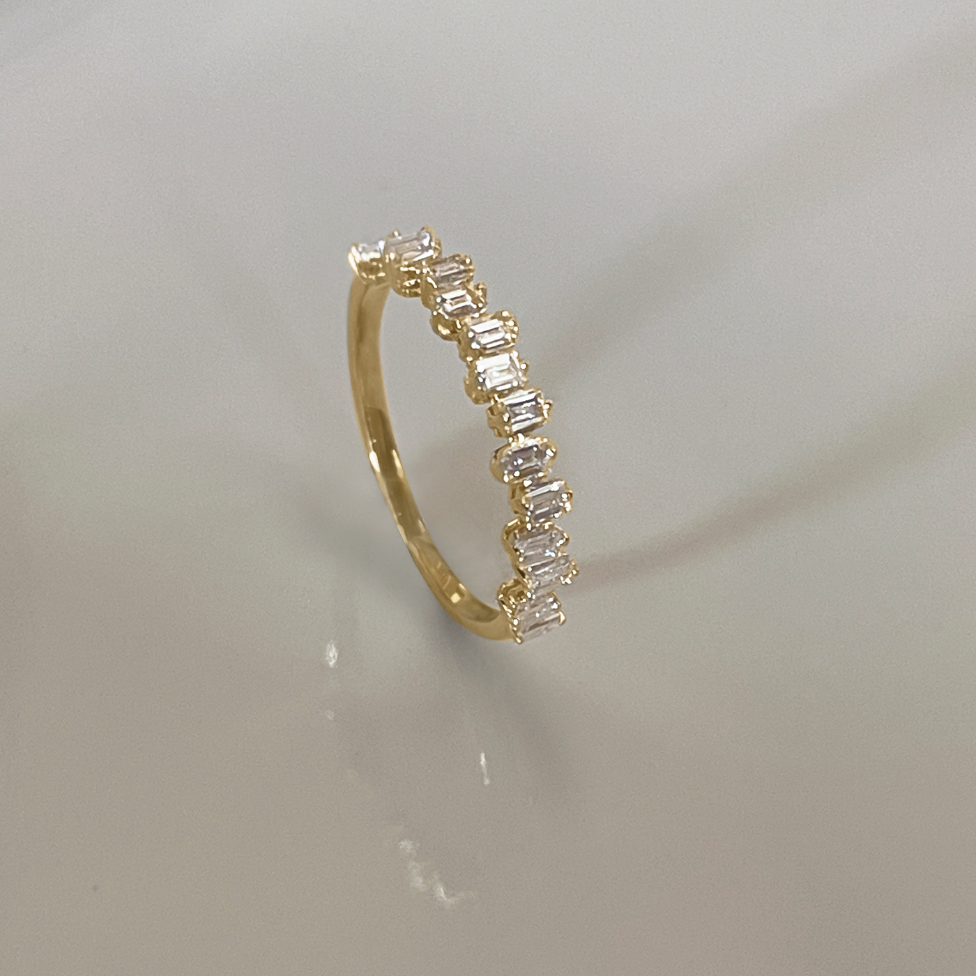 14k YG, 0.510 CT Baguette Dia Ring
