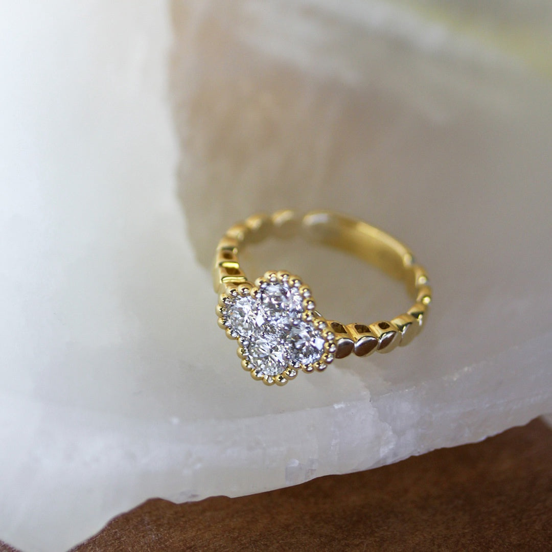 14KY 1.29 CT Diamond Flower Ring