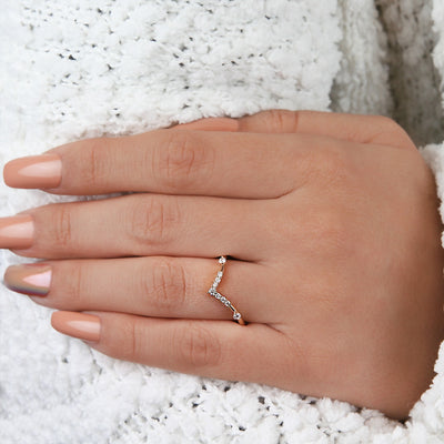 14k YG Diamond Wishbone Band