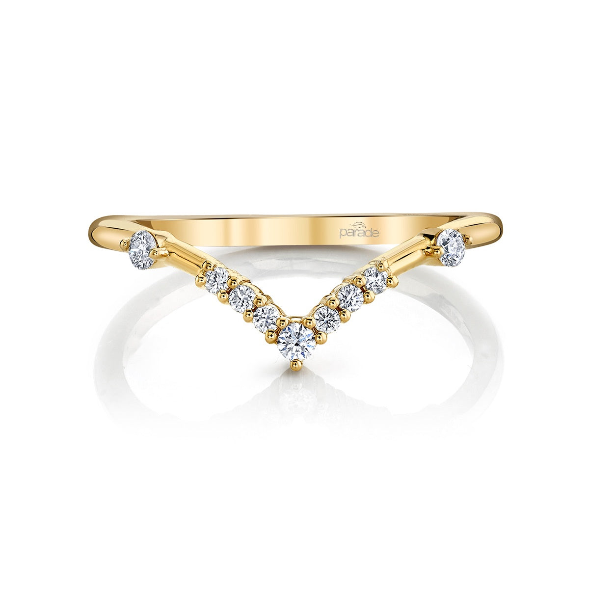 14k YG Diamond Wishbone Band