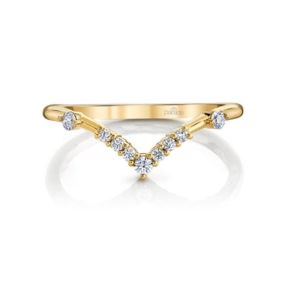 14k YG Diamond Wishbone Band