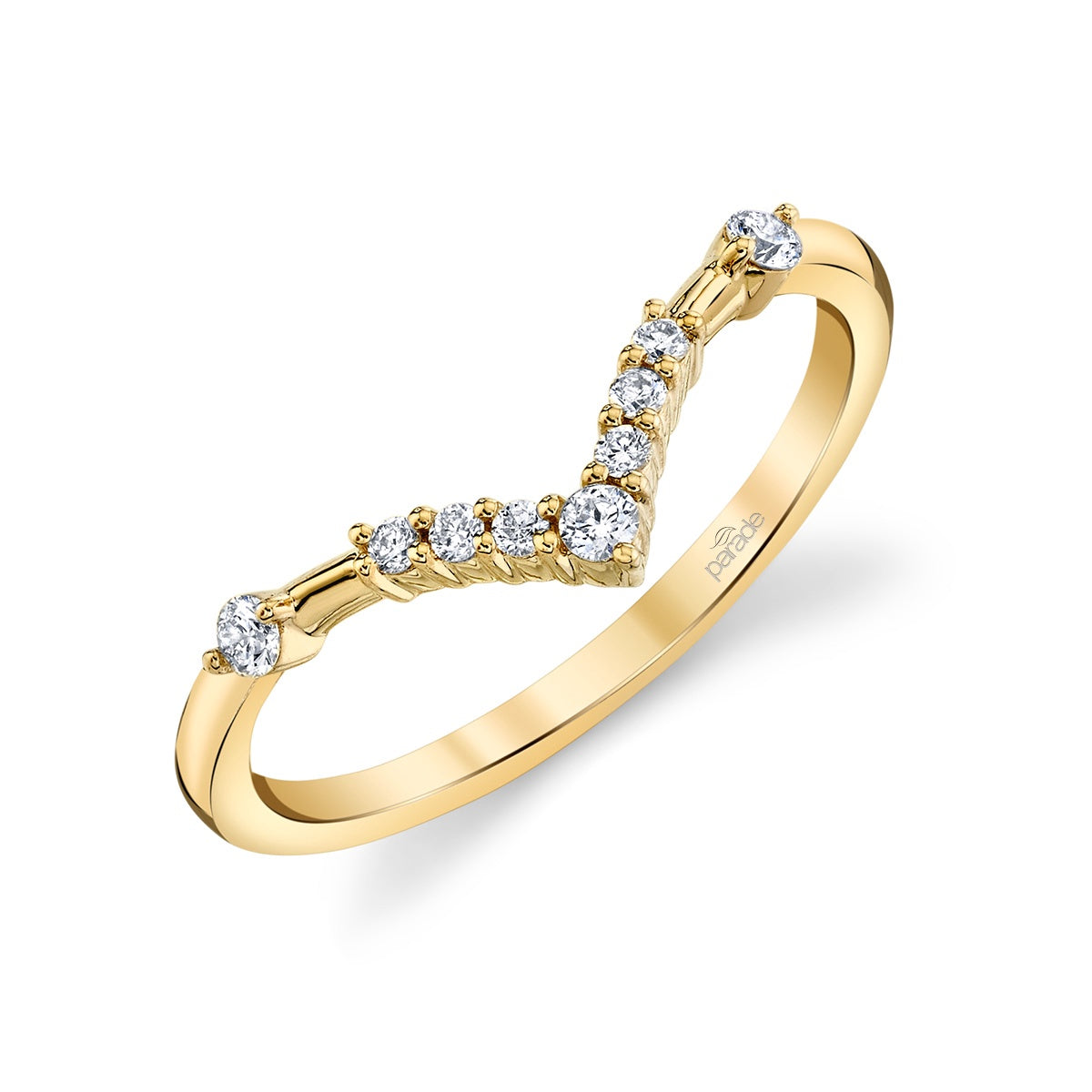 14k YG Diamond Wishbone Band