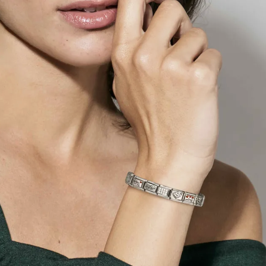 Composable Classic Link, Beaded Heart - Teacher