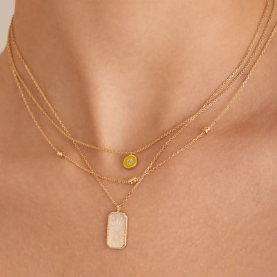 Neon Nights - Enamel Disc Gold Necklace