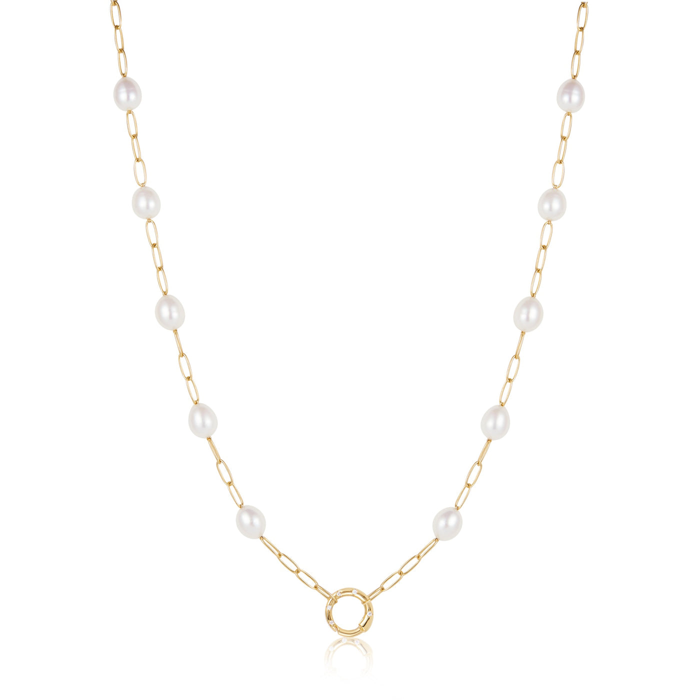 Pop Charms - Gold Pearl Chain Charm Connector Necklace