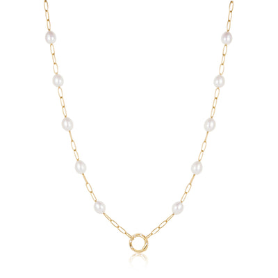 Pop Charms - Gold Pearl Chain Charm Connector Necklace