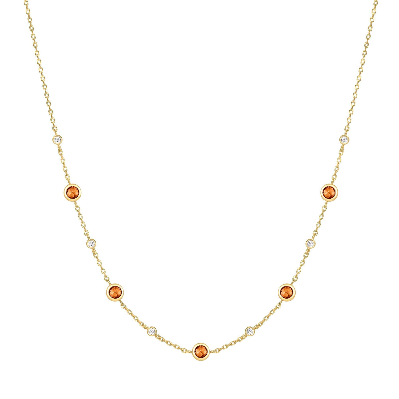 Melodic Poet - Gold Nano Gem Station Necklace