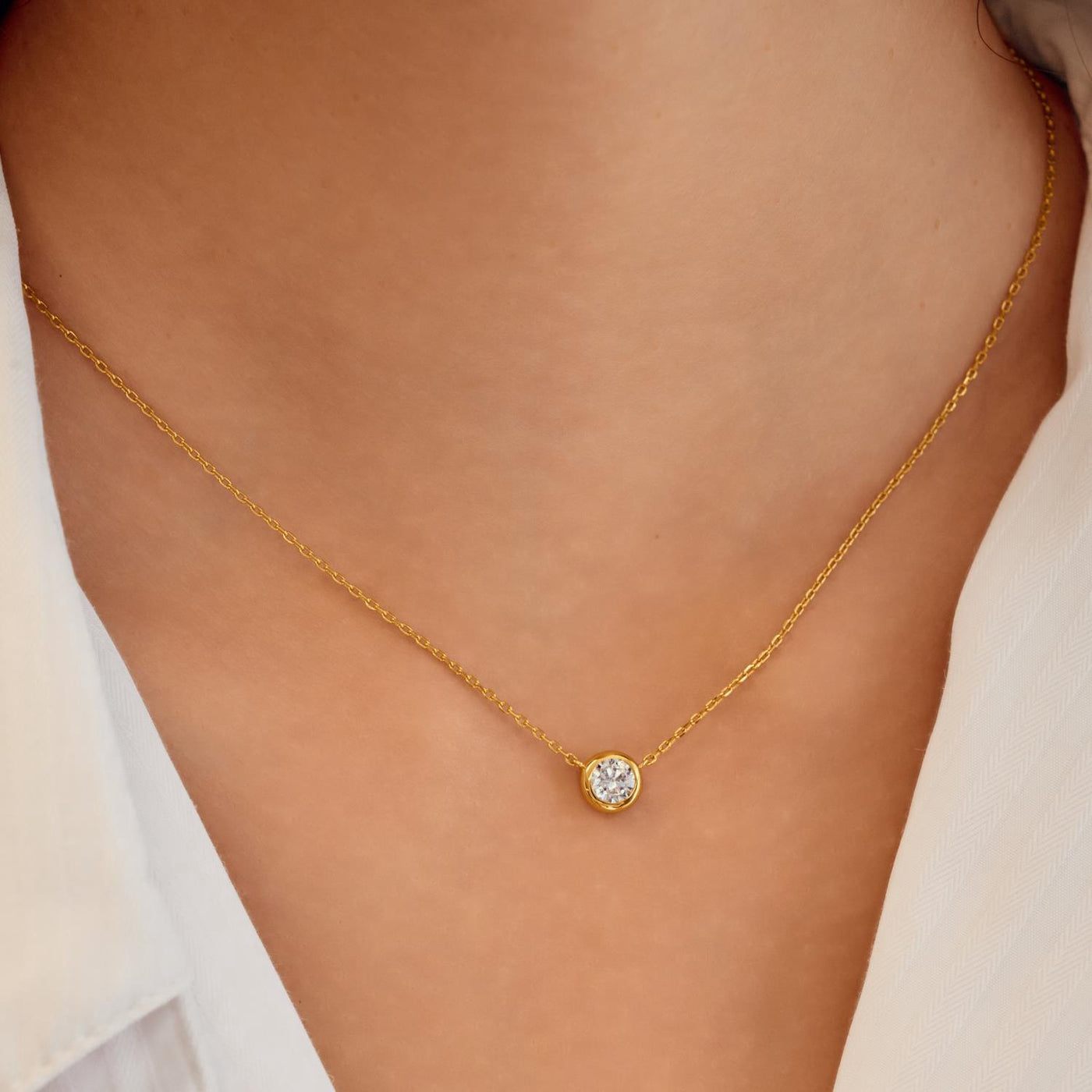 Glimmer Glow - Gold Just You Solitaire Necklace