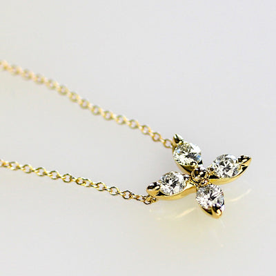 14KY 0.44 CT Diamond Flower Necklace