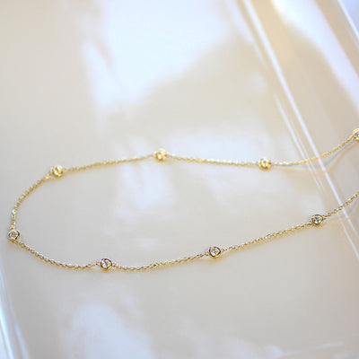 14KY 1.46 CT Diamond, 10 Station Diamonds By The Yard
