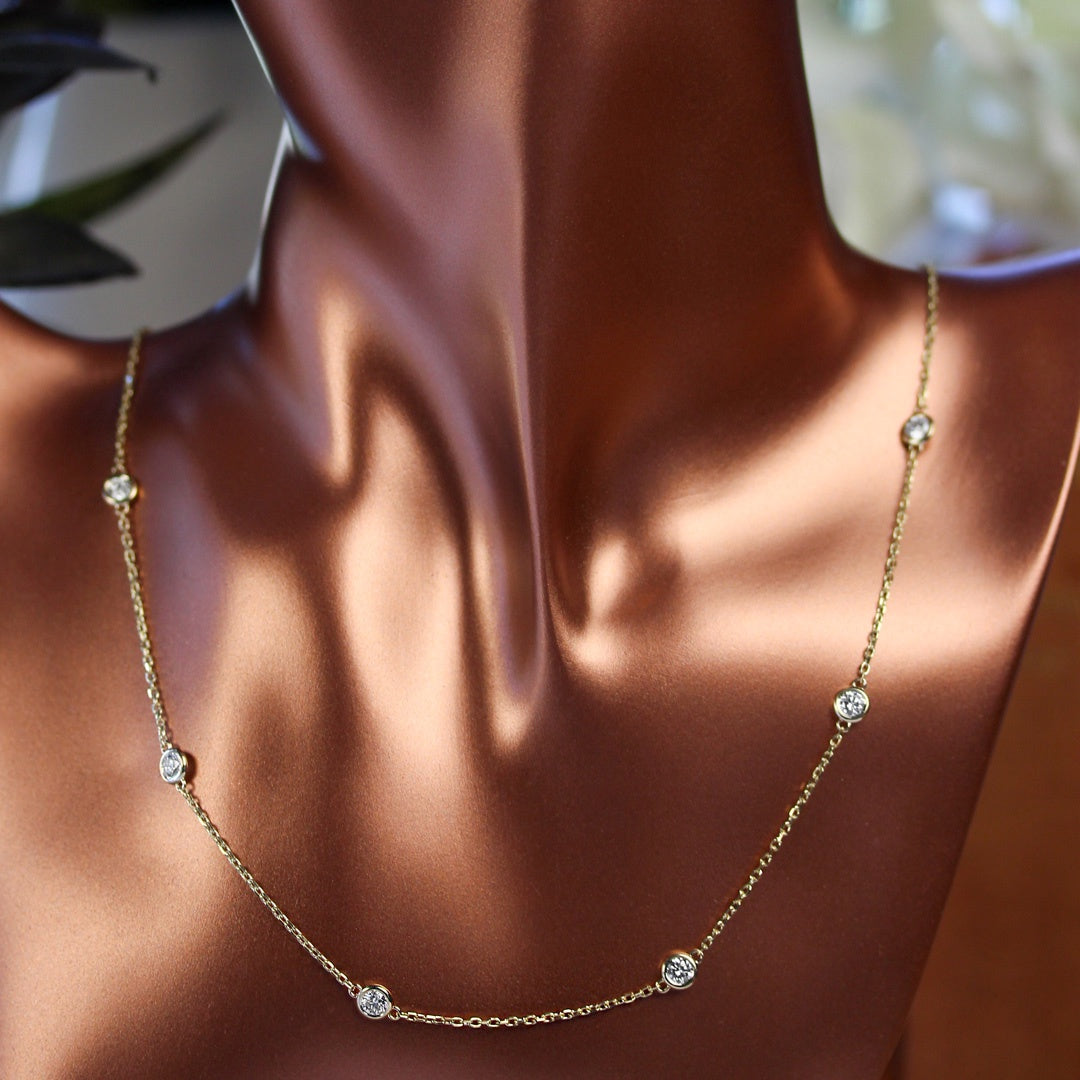 14KY 1.46 CT Diamond, 10 Station Diamonds By The Yard