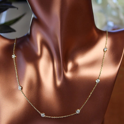 14KY 1.46 CT Diamond, 10 Station Diamonds By The Yard