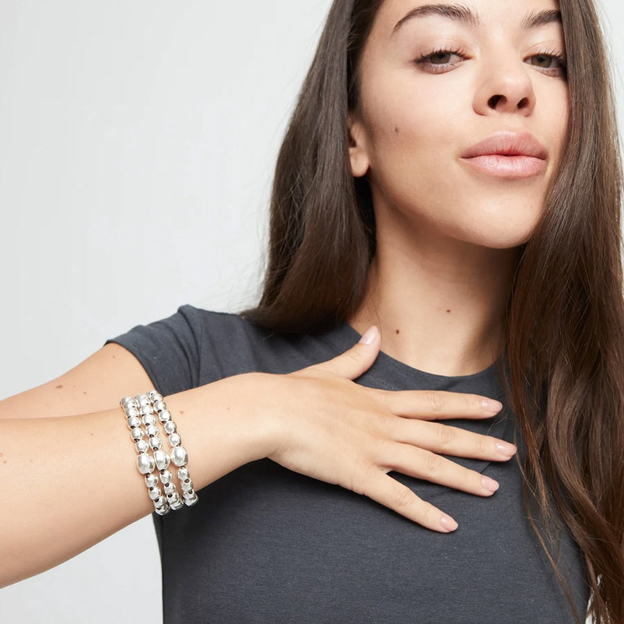 Ser Intrépida (Fearless) 3-Strand Silver Bracelet