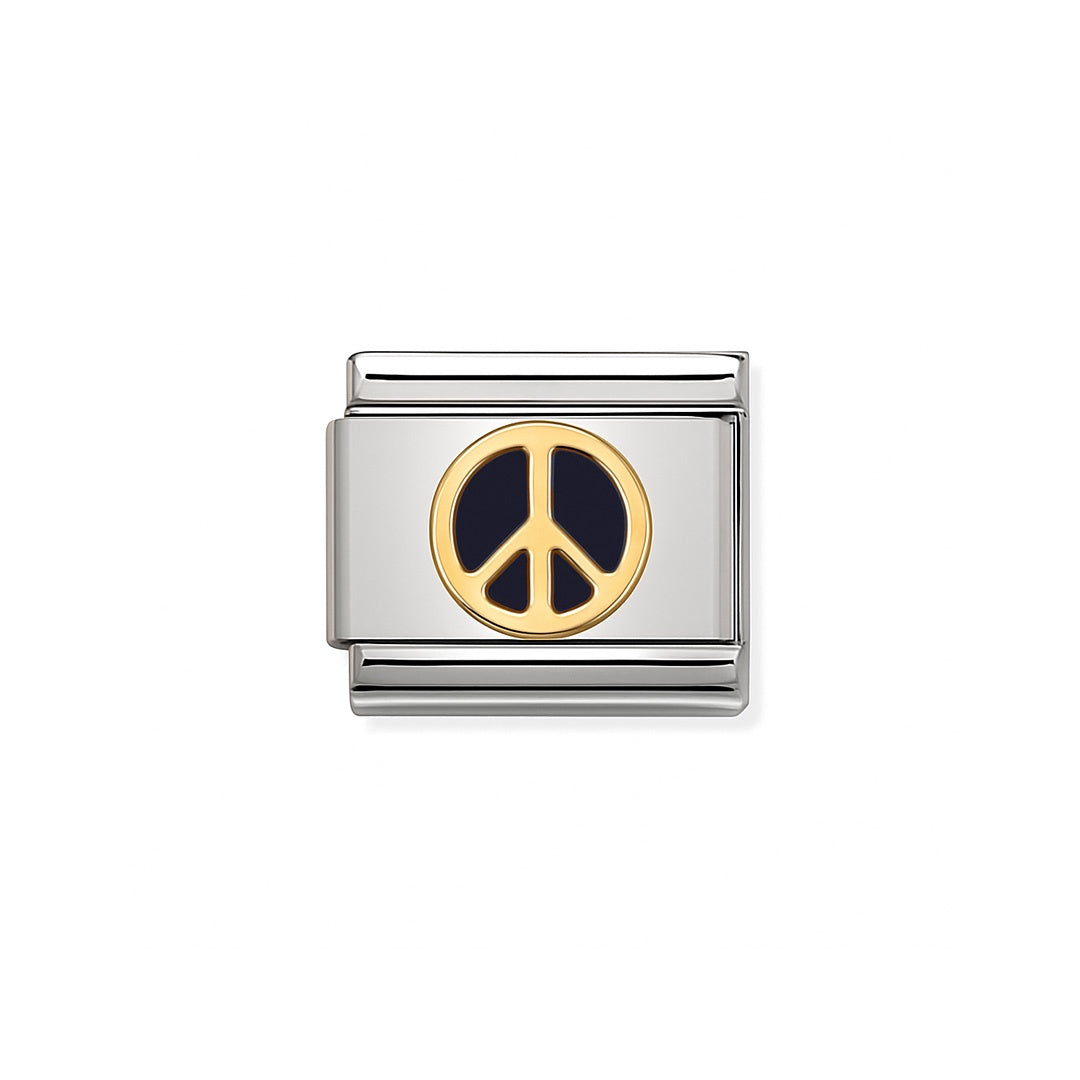 Composable Classic Link, Black Peace Sign