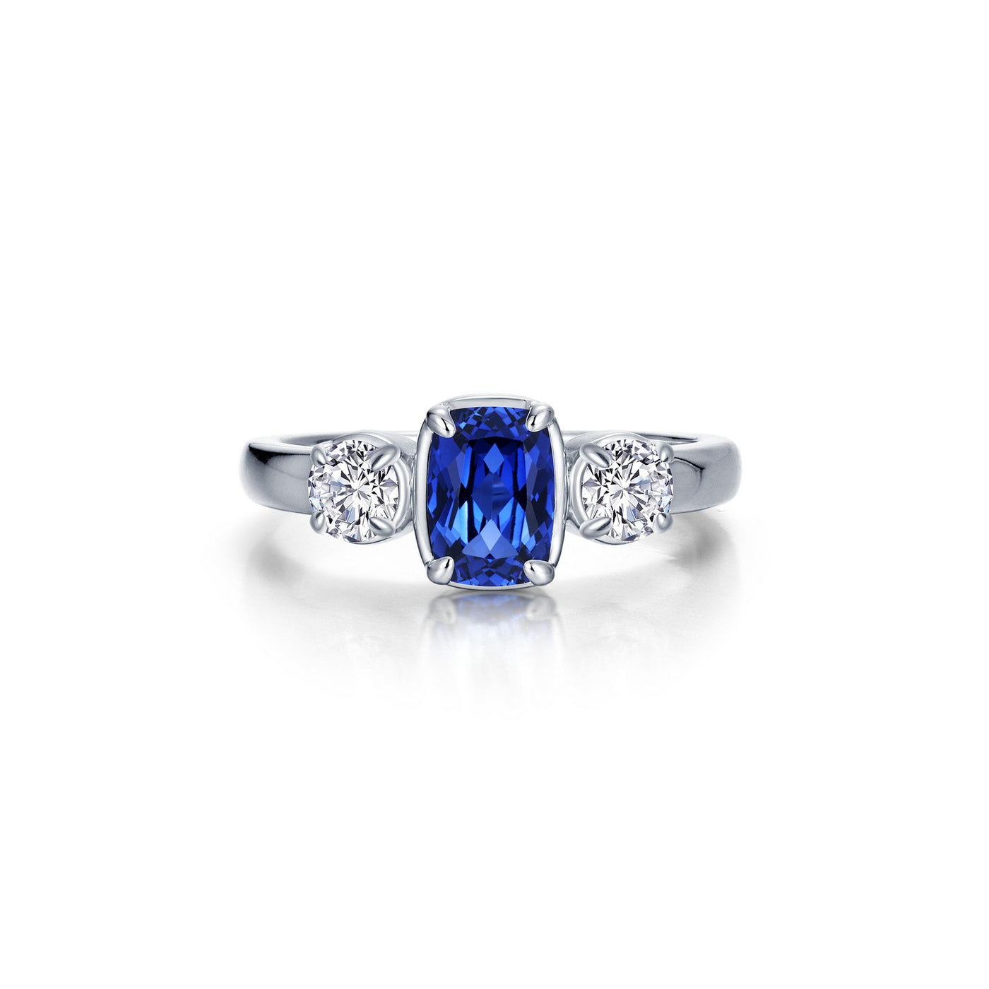 Regal Cushion-Cut Lab-Grown Sapphire Ring