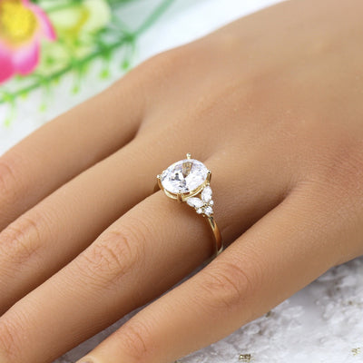 Parade 14k YG 10x8 Oval Center Diamond Engagement Ring
