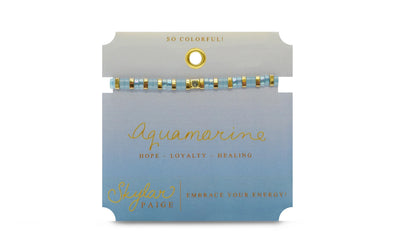 So Colorful! - Aquamarine Tila Morse Code Bracelet