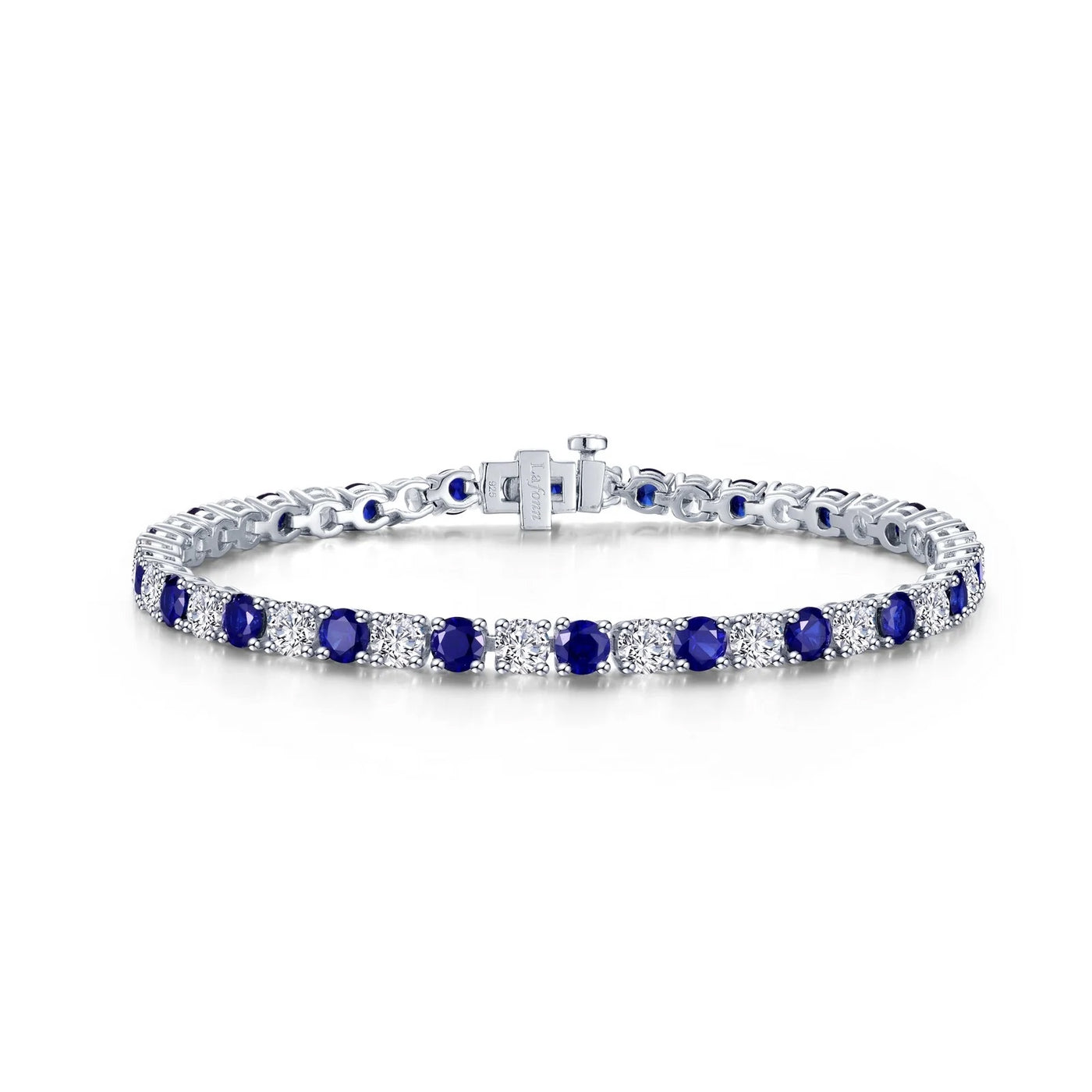 Classic Simulated Diamond & Lab-grown Blue Sapphire Tennis Bracelet