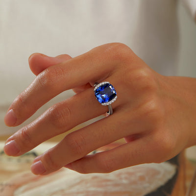 Fancy Simulated Tanzanite Ring