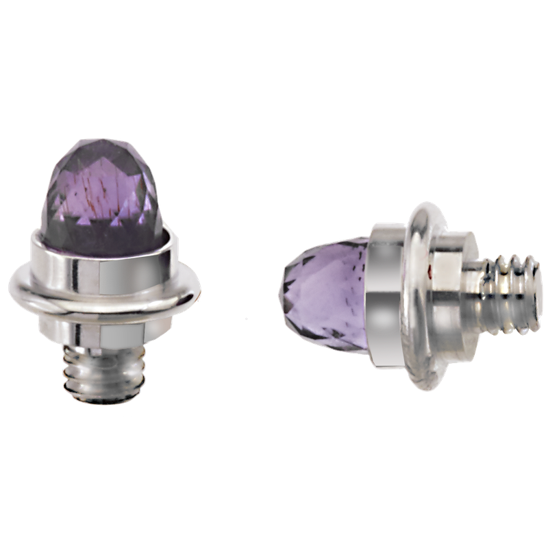 Faceted Amethyst cabochons Sterling Bracelet Tips