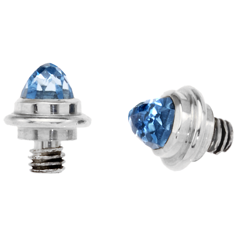 Faceted Blue Topaz Cabochons Sterling Bracelet Tips