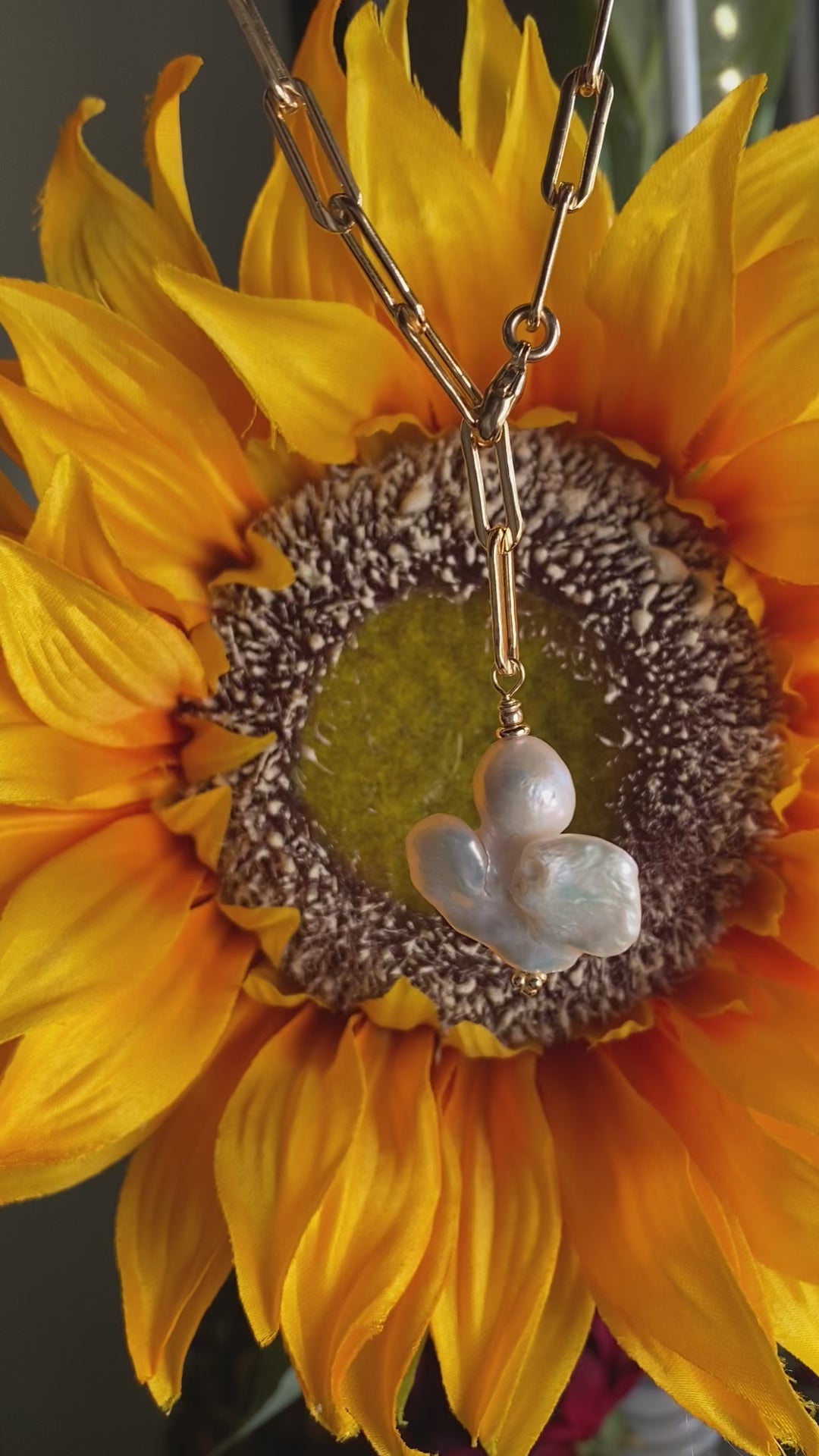 Baroque Pearl on 14KTGF "Y" Chain Necklace