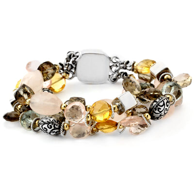 Multi-Stone Triple Strand Bracelet-342116