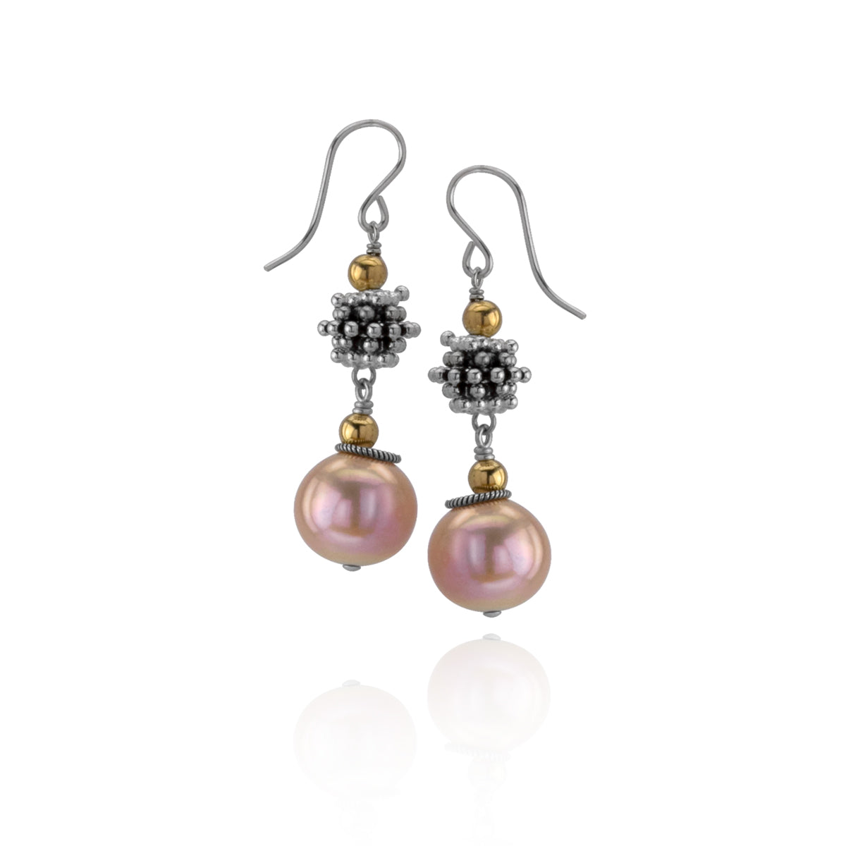 Natural Pink Pearl Earrings