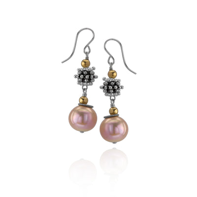 Natural Pink Pearl Earrings