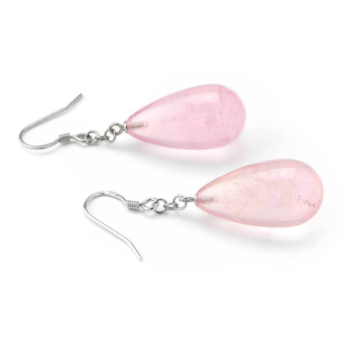 Rose Quartz Chain Earrings-645-1122