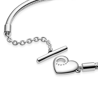 Pandora Pandora Moments Heart T-Bar Snake Chain Bracelet