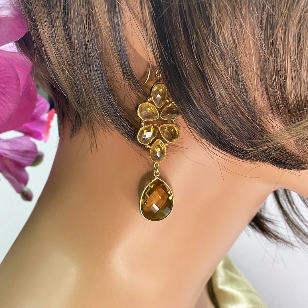 Floral Collection Citrine Earrings