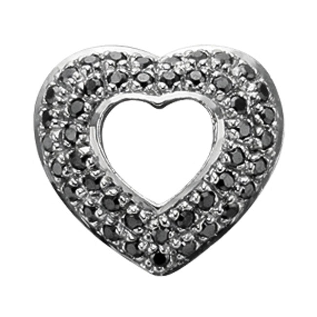 STORY by Kranz & Ziegler Black Rhodium with Black Pavé Heart Button-339467 RETIRED ONLY 2 LEFT!
