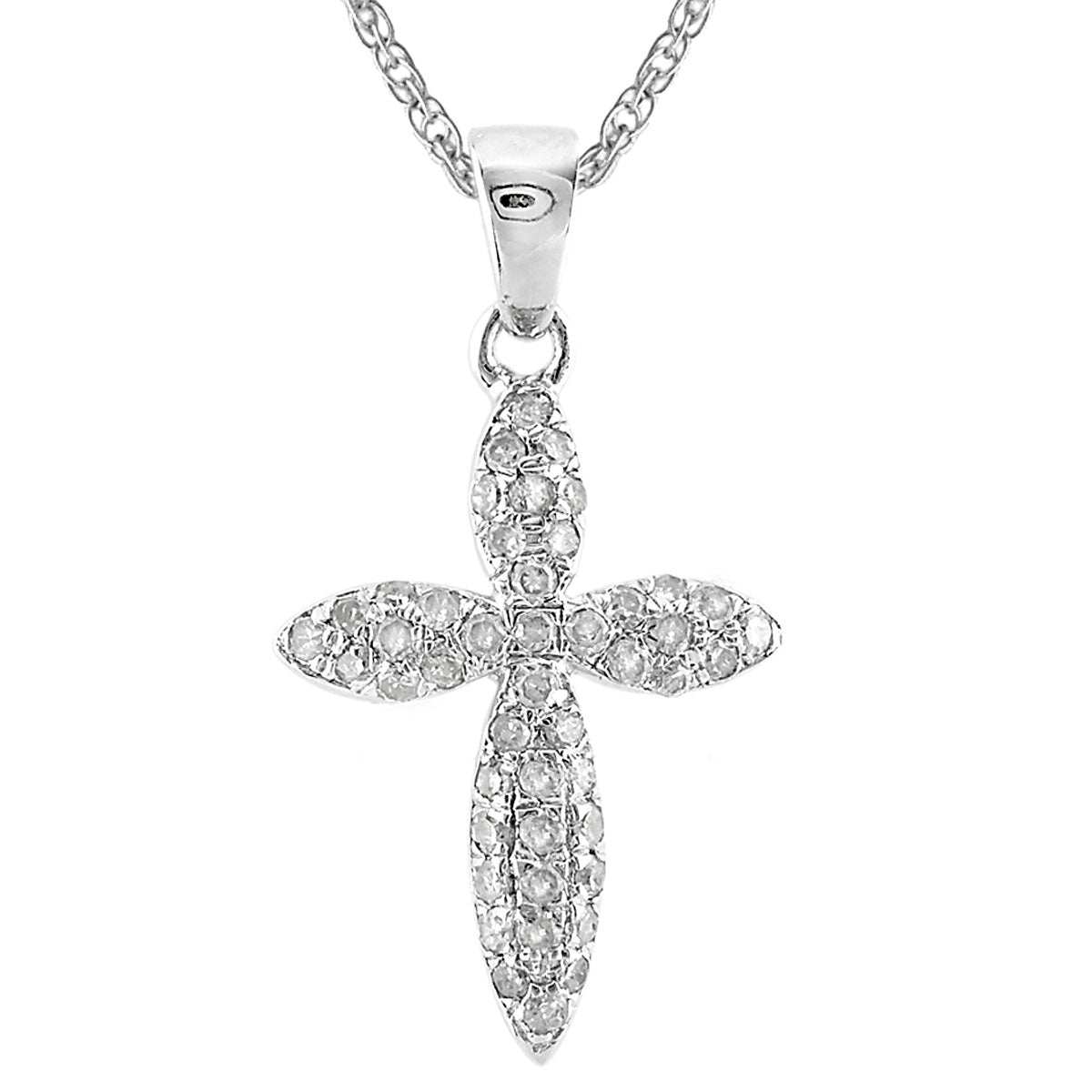 Silver Diamond Cross Pendant-341545