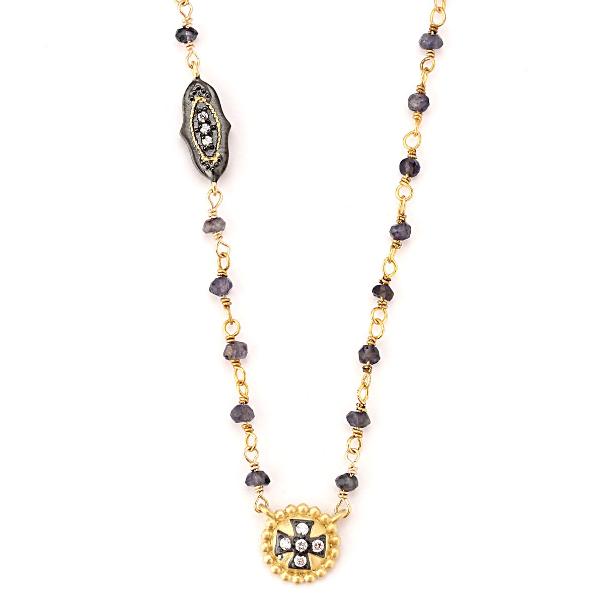 Maltese Cross Iolite Necklace-347166