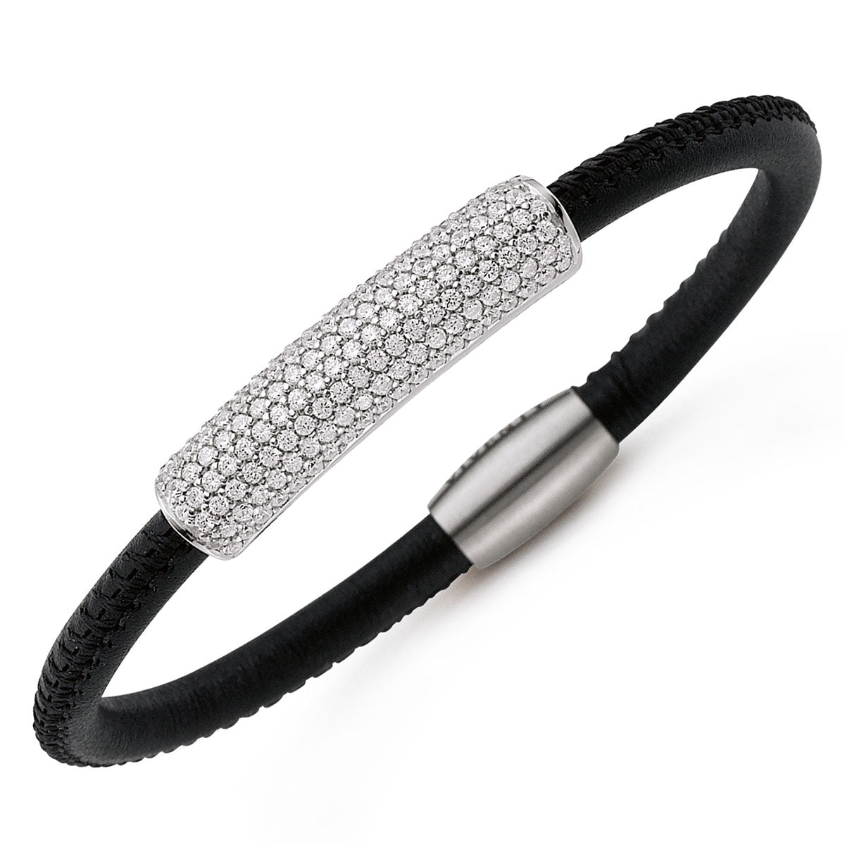 Pavé CZ Leather Bracelet-340747
